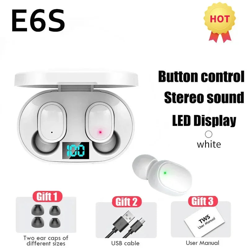 E6S Bluetooth headphones wireless Bluetooth headphones noise-cancelling headphones with microphone suitable for Android and ios