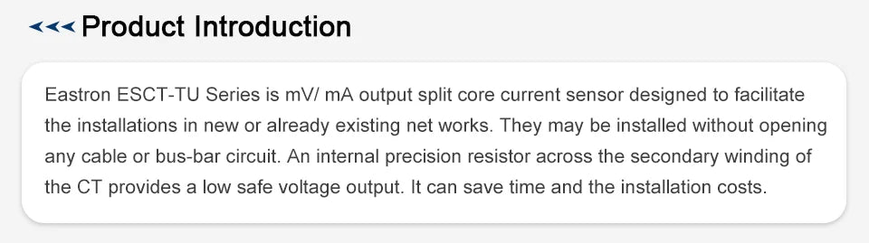 ESCT-TU16 Series, Split Core Current Transformer