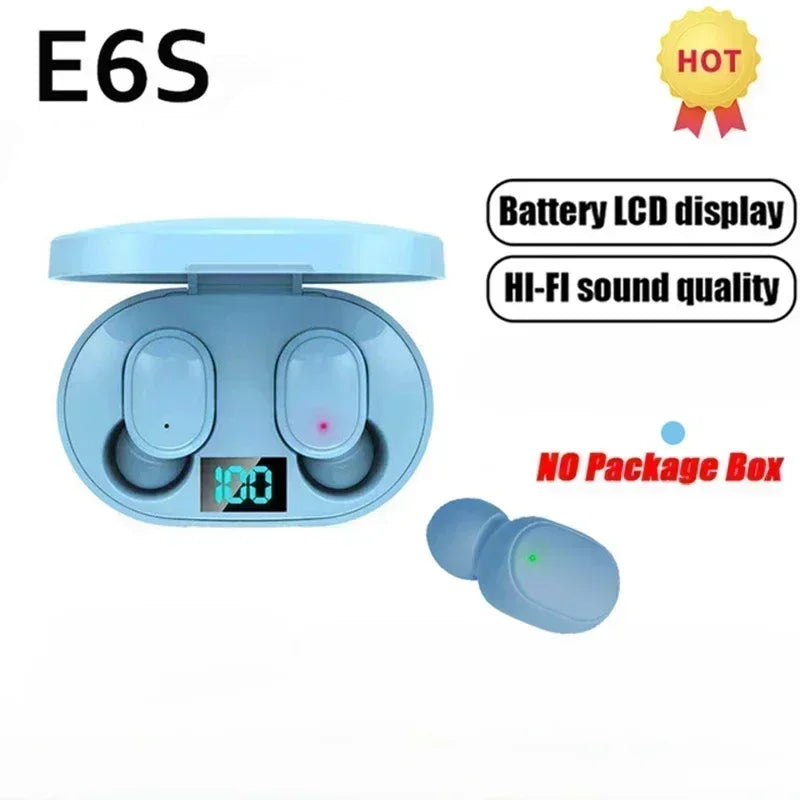 TWS E6S Wireless Earbuds Bluetooth Headphones Wireless Bluetooth Earphones  Noise Cancelling Earphones with Mic