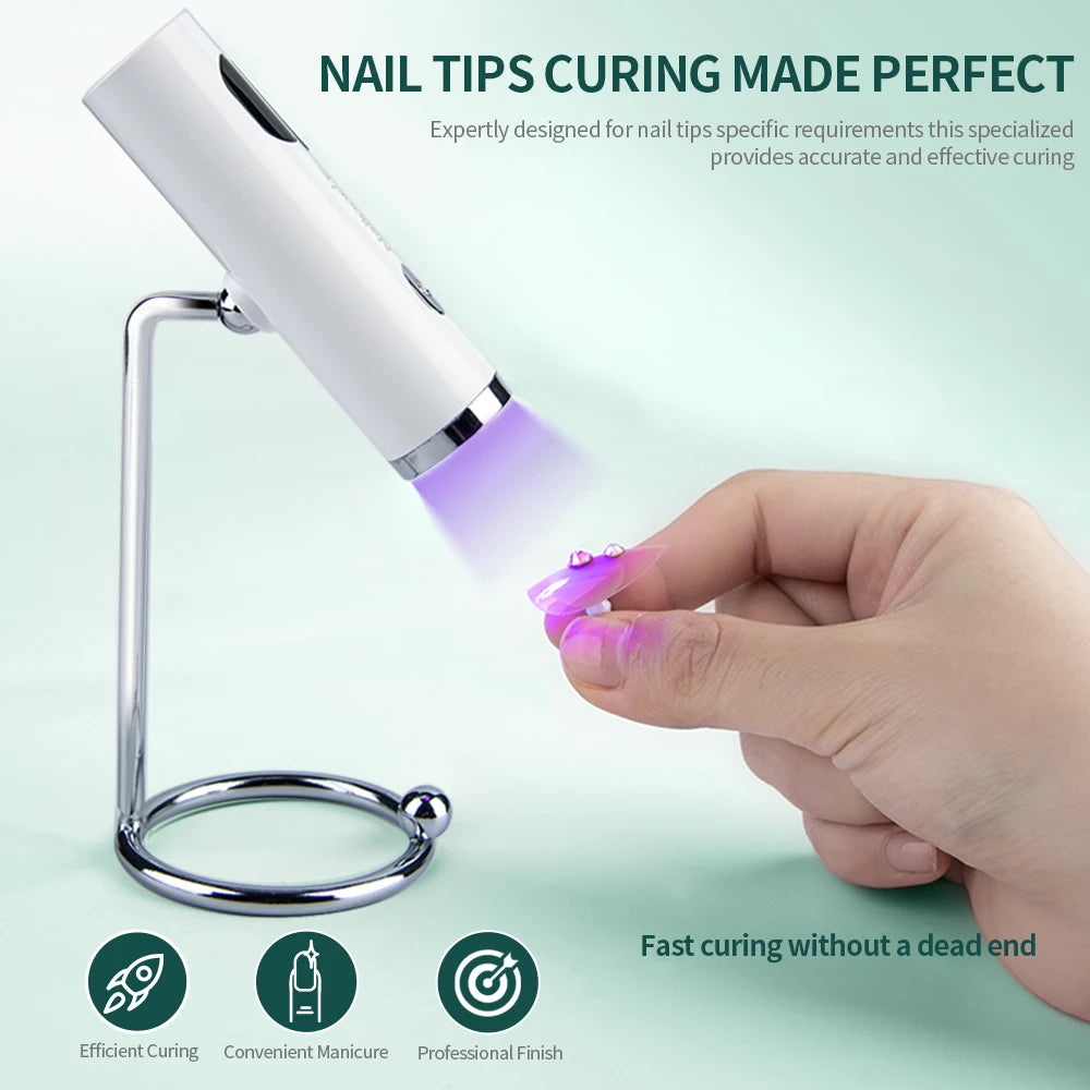 Nailpop UV Light with Stanp Handheld Mini Nail Cure Lamp Portable Rechargeable Nail Dryer Fast Curing for Gel Polish Glue Gel