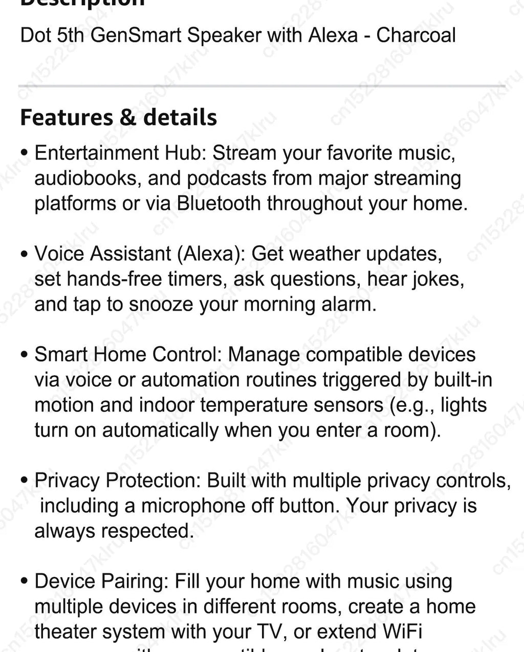 Original Alexa Echo Dot 5th Generation Smart Mini Wifi Home BT Alexa Speaker Horn with Sound Control Voice Assistant and Clock
