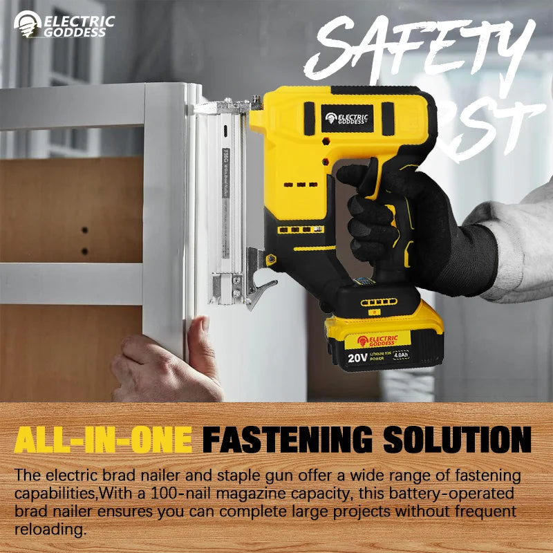 Brushless Electric Nail Gun with Battery Adapter Convert for Dewalt 20v Battery Pin to Milwaukee/Makita 20/18v Battery Pins