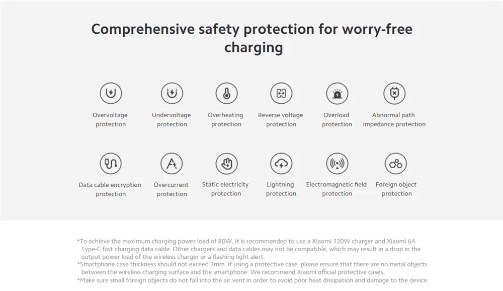 Original XIAOMI 80W Elevating Vertical Air Cooled Wireless Charging Set Fast Charging Station for Smartphone