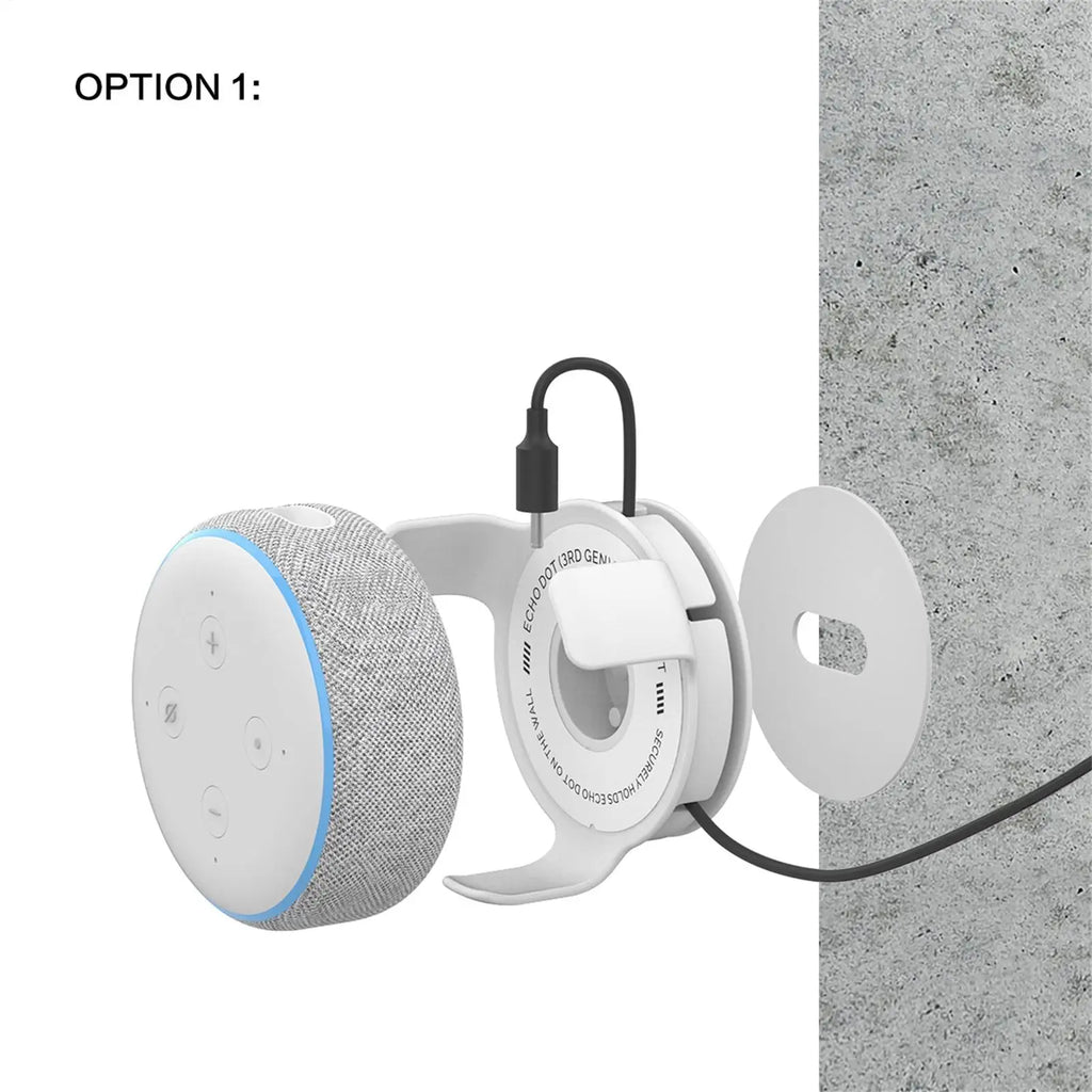 Built In Cable Holder Echo Dot Wall Mount Holder With Smart Speaker Management Space-Saving Accessories For Dot 3rd Gen