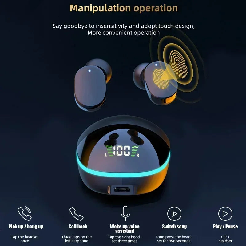 G9Spro Wireless Headphones Earphone Bluetooth-compatible 5.0 Waterproof Headset with Mic for Xiaomi iPhone G9S Earbuds