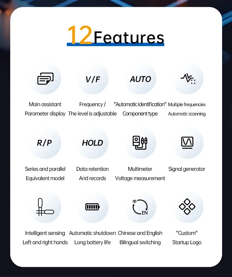 ALIENTEK LT1 Mini Smart Tweezer LCR Tester ERP ESR Tester Digital Resistance Capacitance Inductance Continuity Diode Test Tool