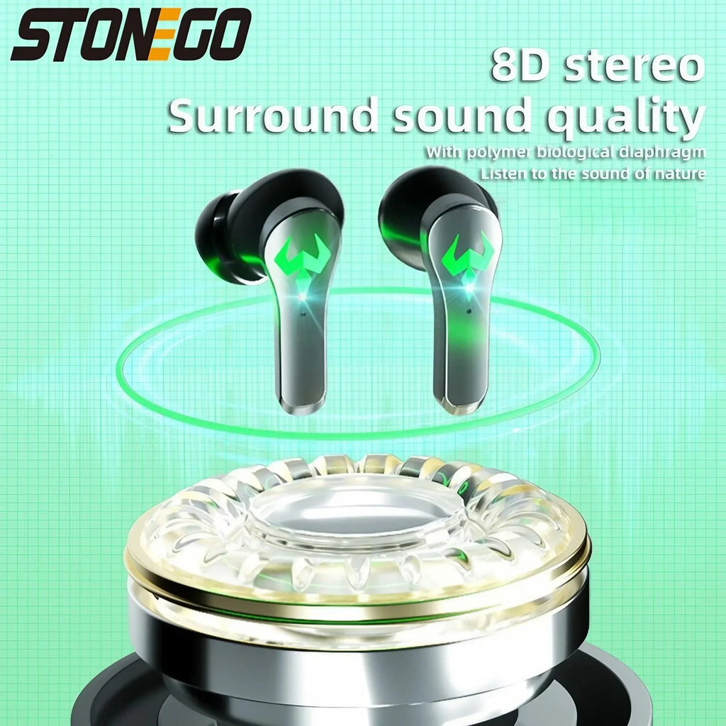 TWS Gaming Headsets Wireless Earphones 9D Stereo Surround Sound Quality Bluetooth Headphones with Microphone Earbuds