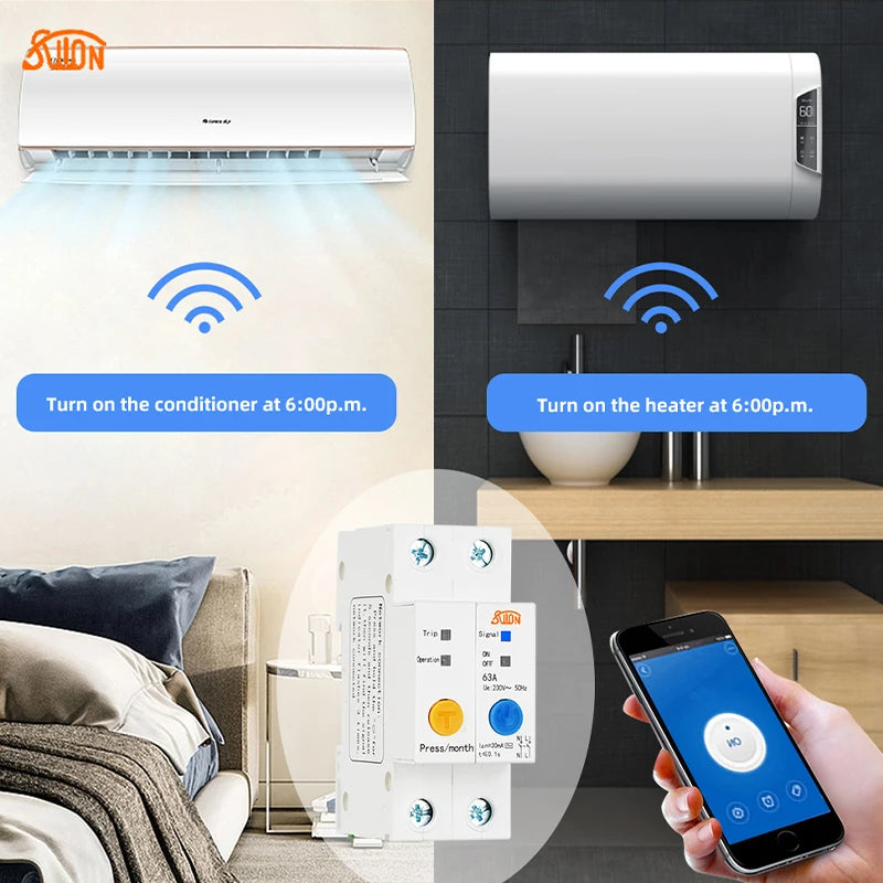 eWelink WiFi circuit breaker Smart switch timer remote control voice control Alexa echo with Leakage Protection for Smart Home