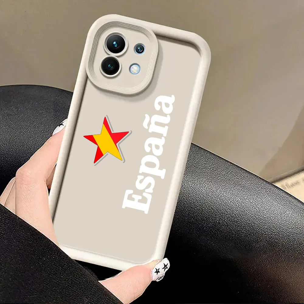 Spain LOGO España Red Yellow Line Case For Xiaomi 15T 14T 13T Pro 15 Ultra 17Pro Max Poco F7 X7 X6 M6 M7 Pro 5G Soft Phone Cover