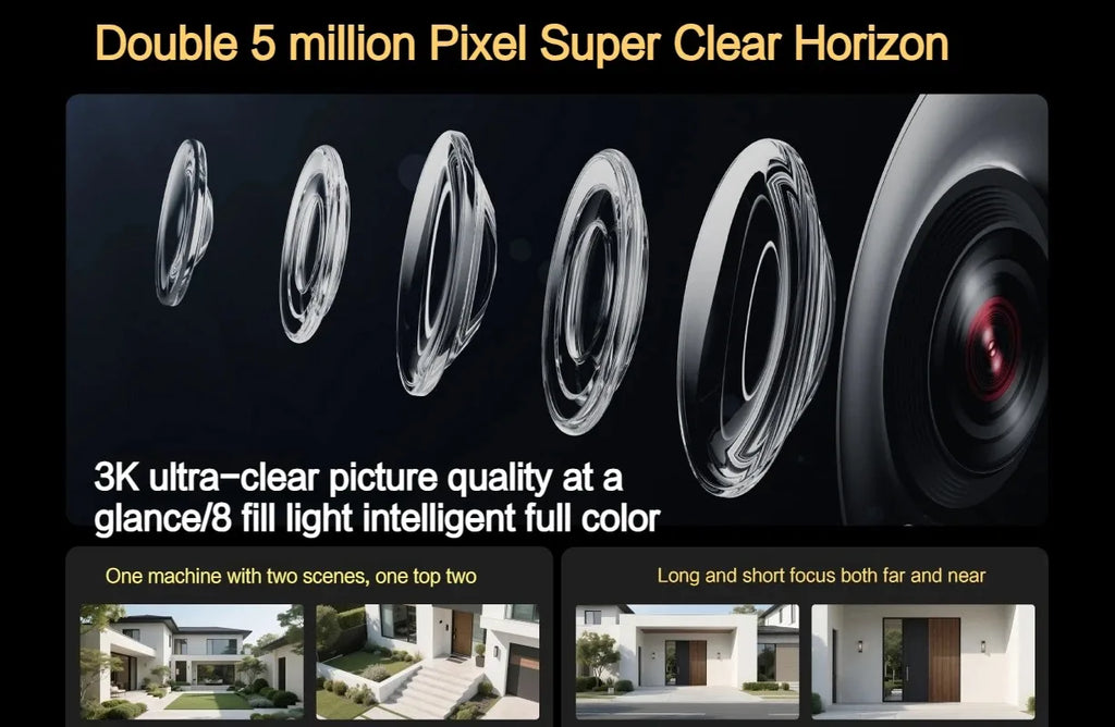 New Xiaomi Outdoor Camera 4 Dual Lens 5MP 3K HD Dual View Monitoring Panoramic Closeup Tracking IP66 Weatherproof AntiTheft CN