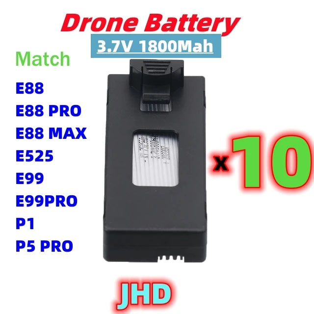 JHD Bateria Drone E88 Pro Mini Drone Battery 3.7V 1800Mah Drone Battery E88 E88PRO Battery Wholesale