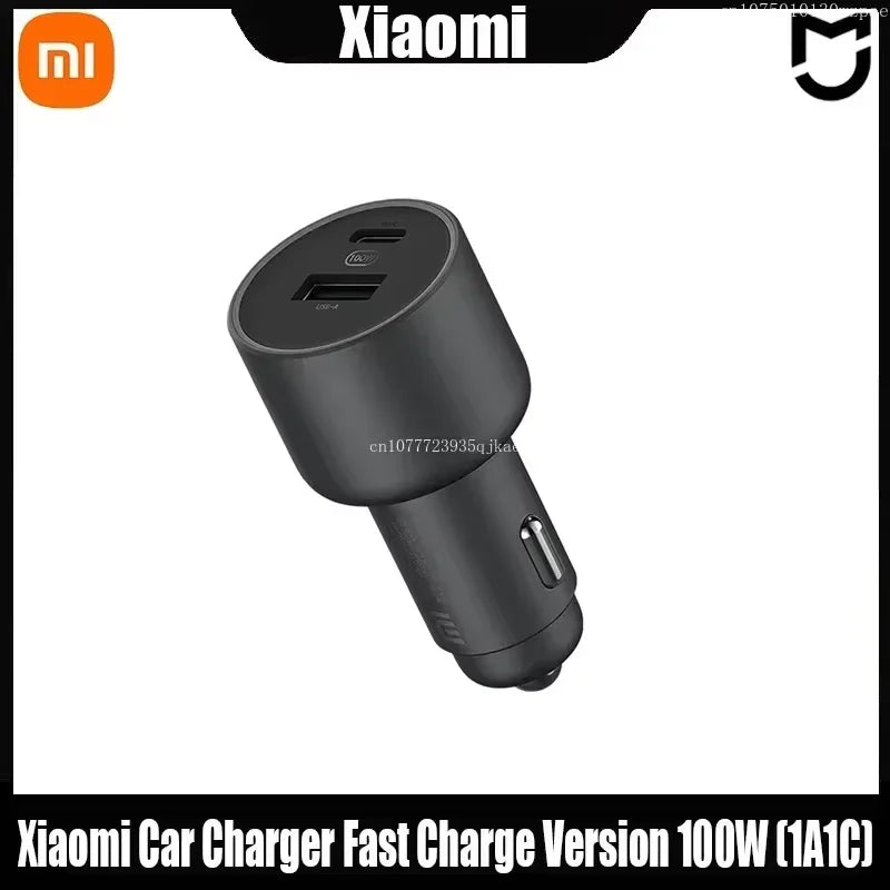Xiaomi (MI) Car Charger Fast Charging Version 1A1C 100W Smart Car Charger Car Mobile Phone Charger Mobile Phone Car Charger
