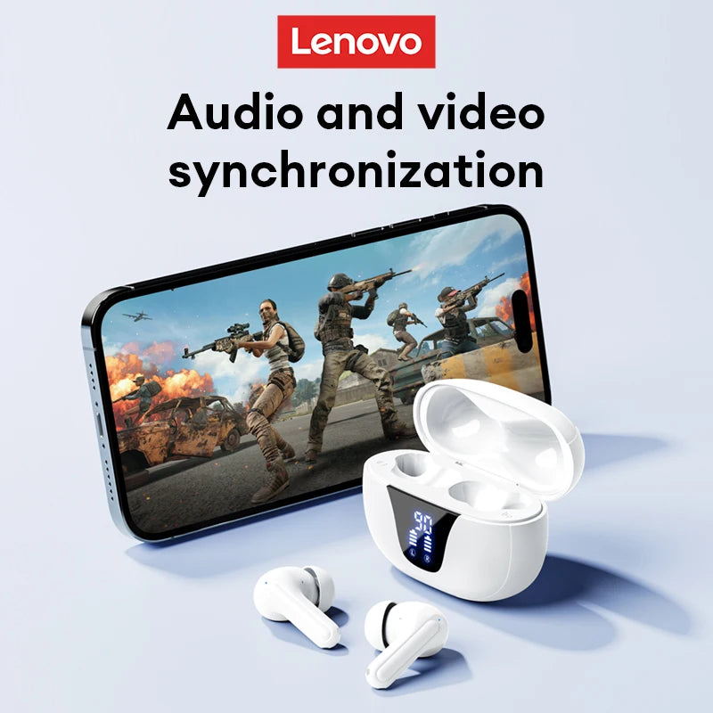 Lenovo XT58 TWS Wireless Earphones Bluetooth 5.4 Gaming Headphones Smart Digital Display Earbuds Ultra-Low Latency 20H Playtime