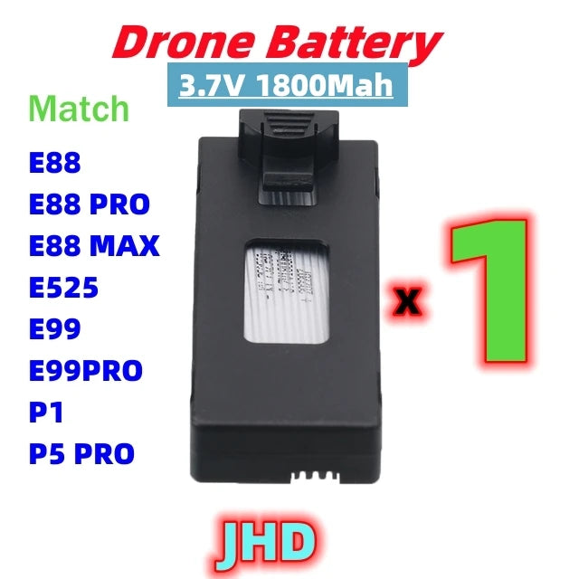 JHD Bateria Drone E88 Pro Mini Drone Battery 3.7V 1800Mah Drone Battery E88 E88PRO Battery Wholesale