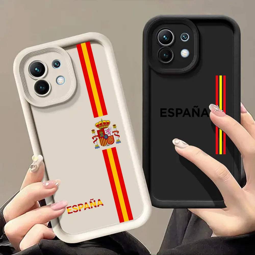 Spain LOGO España Red Yellow Line Case For Xiaomi 15T 14T 13T Pro 15 Ultra 17Pro Max Poco F7 X7 X6 M6 M7 Pro 5G Soft Phone Cover