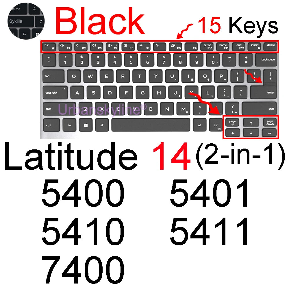 Keyboard Cover for Dell Latitude 14 7440 7450 7400 7404 7410 7414 7420 7424 7430 7480 7490 2 in 1 Silicone Protector Skin Case