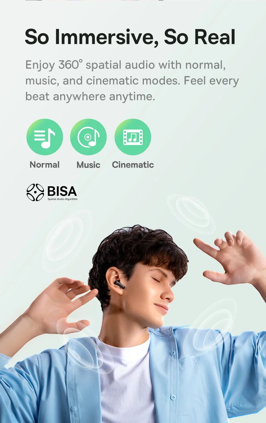 Baseus EP10 NC -43dB Noise Cancelling ANC True Wireless Earbuds Bluetooth 6.0 In-Ear Wireless Earphones 4-Mics for Office Home