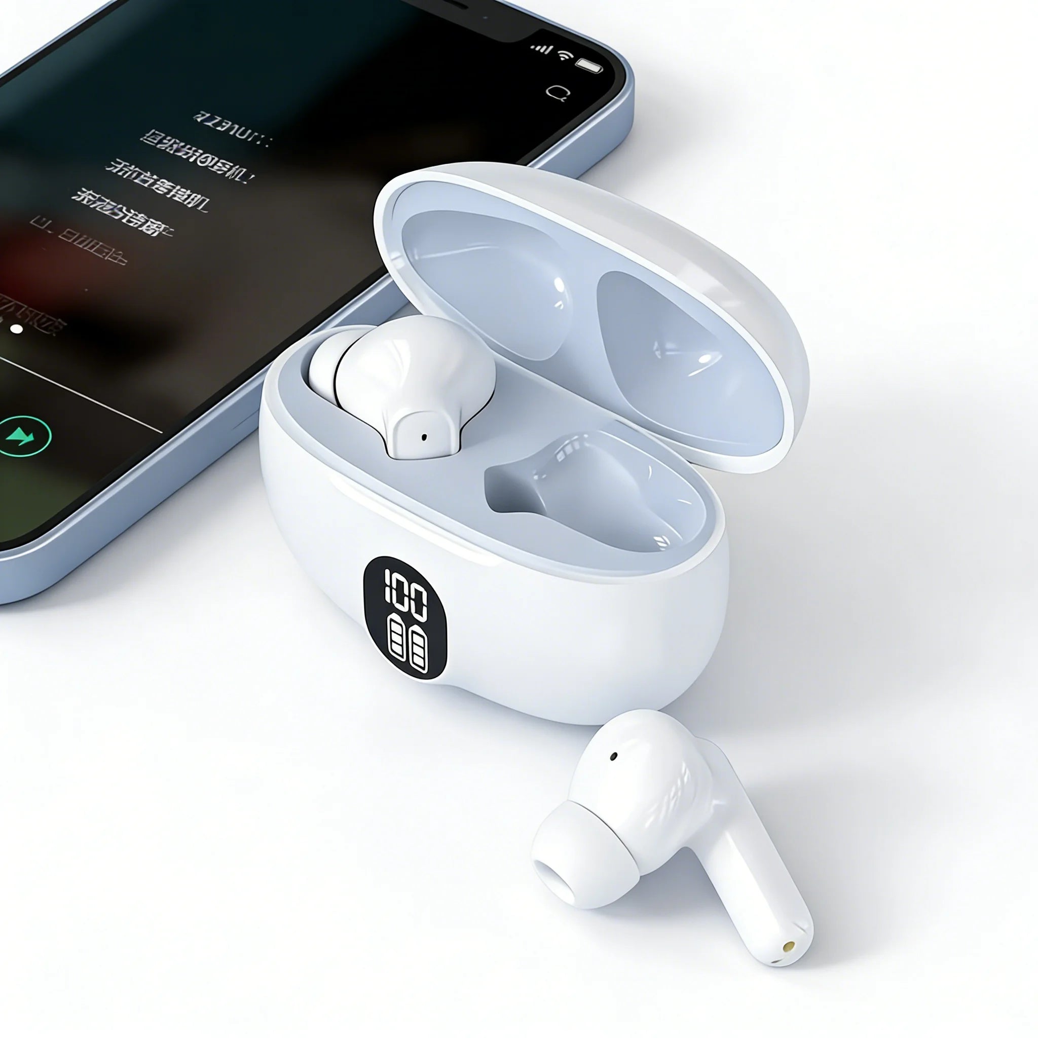 895B-New TWS Wireless Earphones with LED Display, Hi-Fi Stereo Sound Bluetooth 5.3 Earbuds Latency for Gaming/Sports/Music