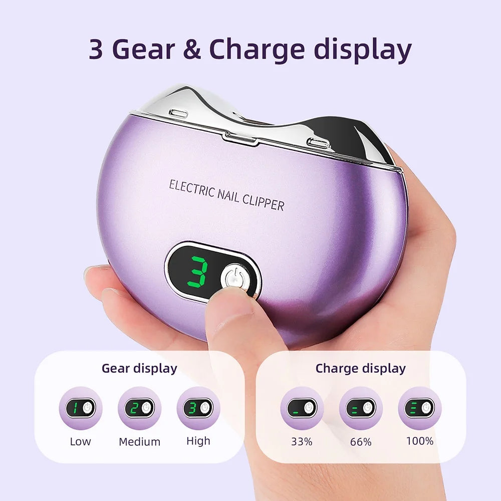 Electric Nail Clipper With UV Light Nail Cutter Low Noise Easy Operation Manicure Nail Grinder AdultS Child Finger Toe Nursing