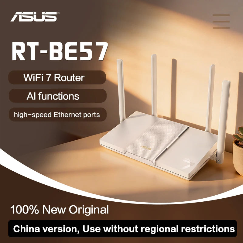 ASUS RT-BE57 TUF Gaming Router WiFi7 2.5G Port Gaming Wireless Acceleration AiMesh Compatible BE3600 wifi 7 5g router