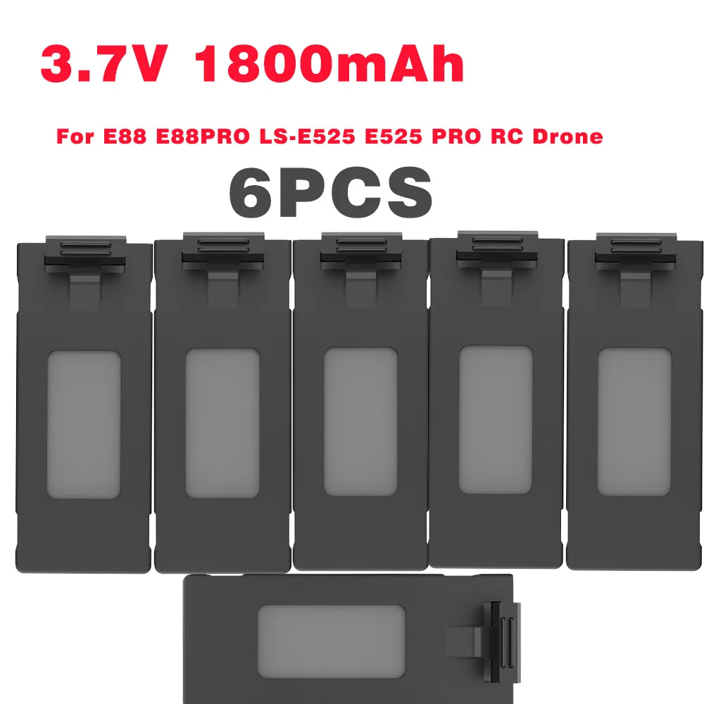 3.7V 1800Mah RC Drone Battery Accessory For E88 E88PRO Ls-E525 E525 PRO Mini Uav Drone Battery Special Rc Part 1/2/3/4/5/6Pcs