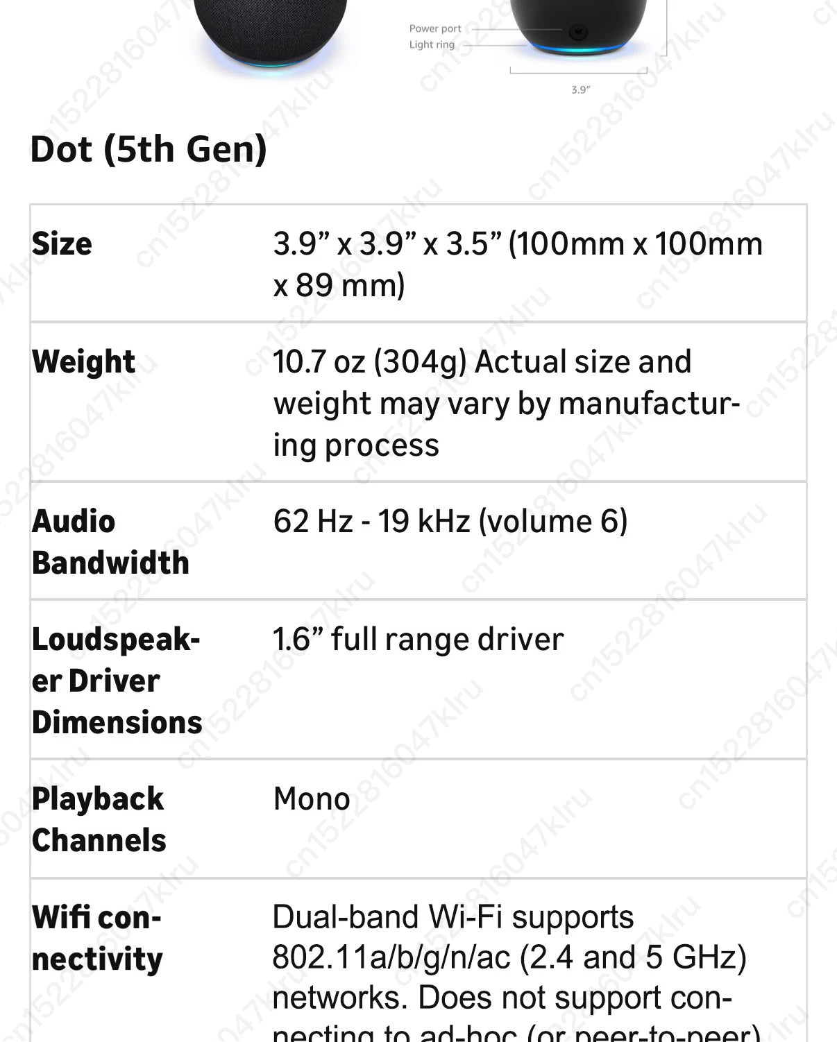 Original Alexa Echo Dot 5th Generation Smart Mini Wifi Home BT Alexa Speaker Horn with Sound Control Voice Assistant and Clock