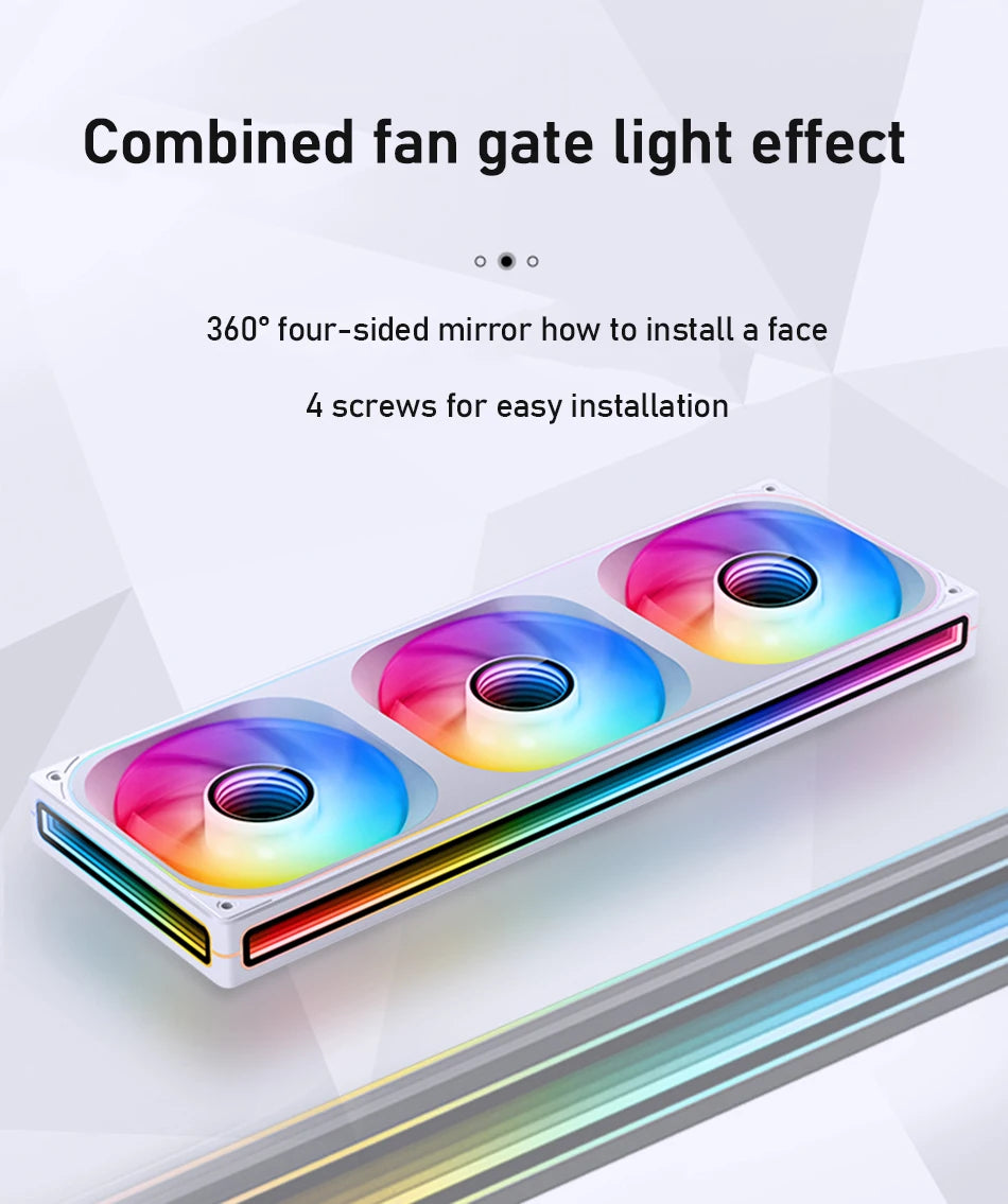 Jonsbo ZB-120/240/360 Combined Case Fan 360 Four Sided Thousand Layer Mirror 120mm PWM CPU Cooling Fan ZB-240BR ARGB Reverse Fan