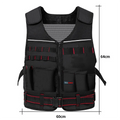 TOOLHUWEI Workwear Tool Vest Safety Work Vest with Multi-pockets Toolkit Pouch Heavy Construction Vest for Electrician Carpenter