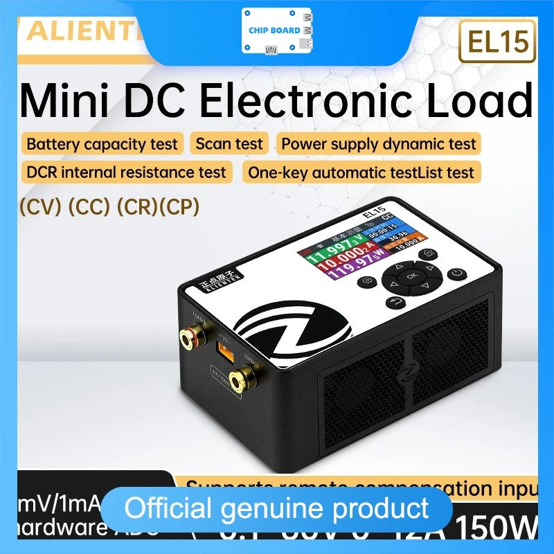 ALIENTEK EL15 150W DC Electronic Load, Mini Programmable Battery Tester with Constant Current and Voltage Check