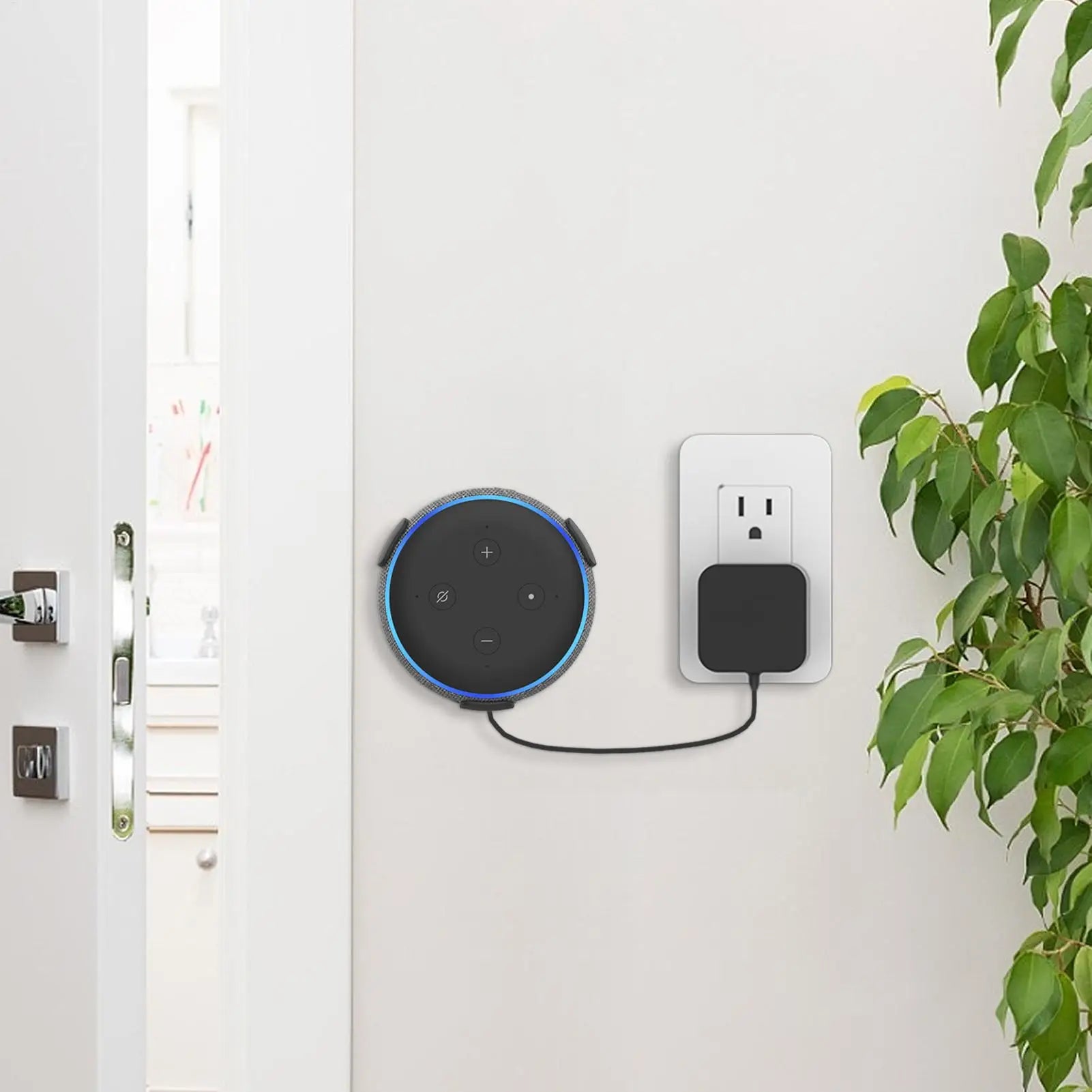 Built In Cable Holder Echo Dot Wall Mount Holder With Smart Speaker Management Space-Saving Accessories For Dot 3rd Gen
