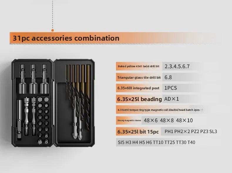 Handworking Powerful Tool Set Hardware DIY Power Toolkit Multi-purpose Electrician Maintenance Tools Case Electric Drill Toolbox