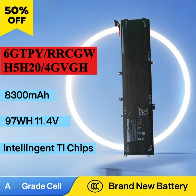 Brand New 97WH 11.4V 6GTPY Laptop Battery For DELL XPS 15 9570 9560 7590 6550 For DELL Precision 5520 5530 5540 5510 Series