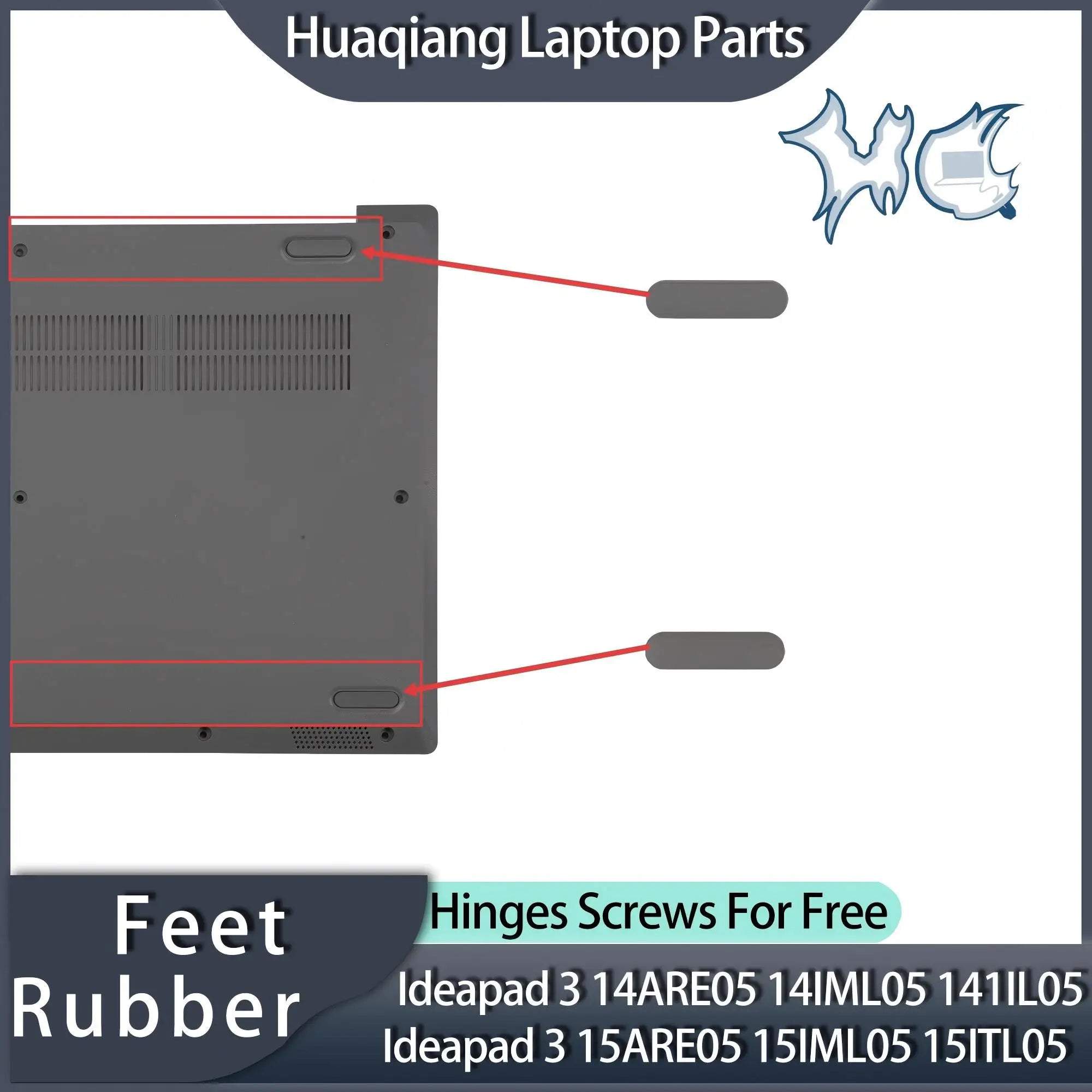 Rubber Feet for Ideapad 3 15ARE05 15IML05 15IIL05 15ITL05 Ideapad 3 14ARE05 14IML05 14IIL05 BLACK/GRAY Repair
