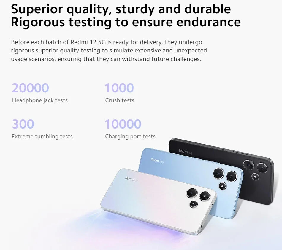 2026 Xiaomi Redmi 12 5G 5000mAh Battery Snapdragon 4 Gen2 SmartPhone 50MP Quad Camera 6.79 inch Screen LCD phone