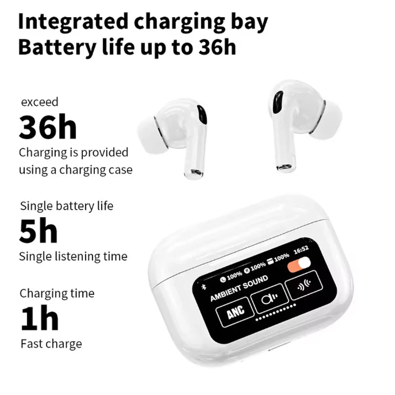 A9 Pro Sport Wireless Noise Reduction Headphones Touch Control LED Display Bluetooth Headset-in Mic for Gaming Music Running