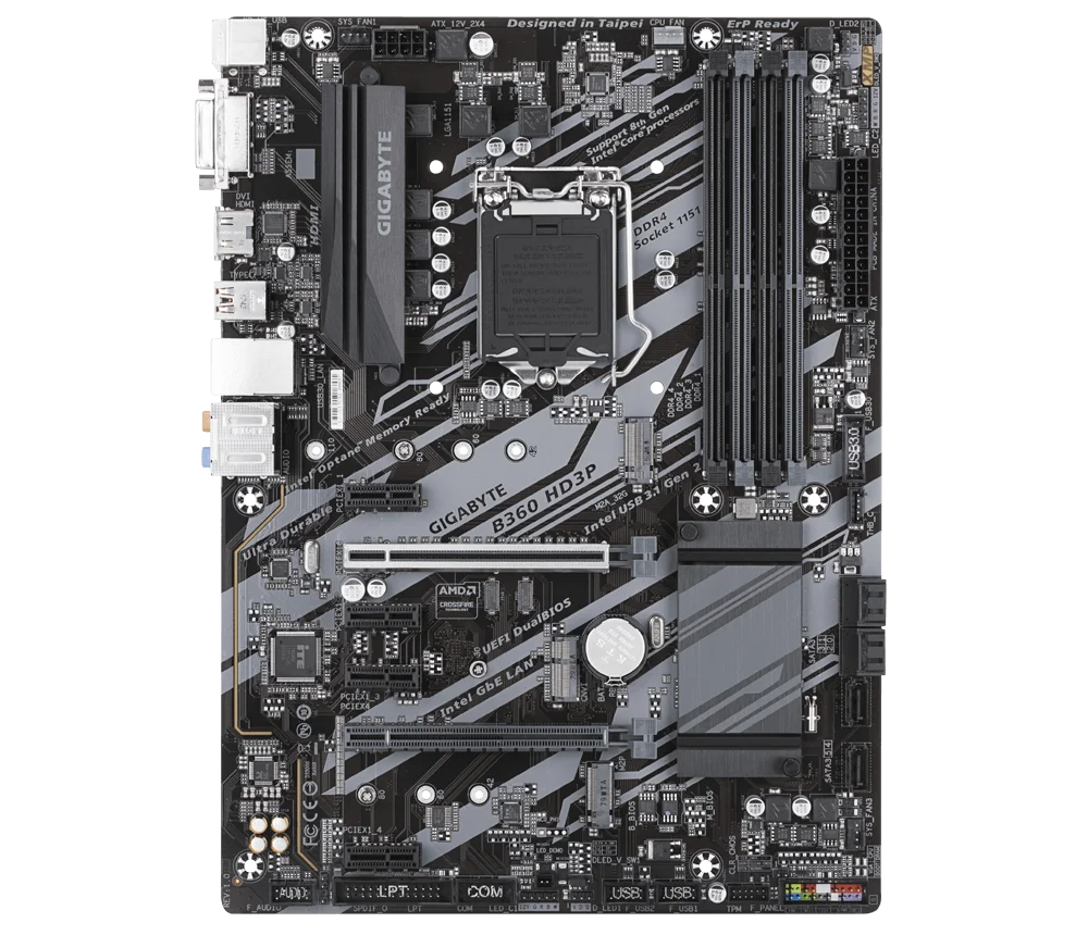 GIGABYTE B360 HD3P Motherboard Intel B360 DDR4 LGA1151 M.2 ATX support Core i9-9900 8700 9400F9300 8100 G4930 cpu