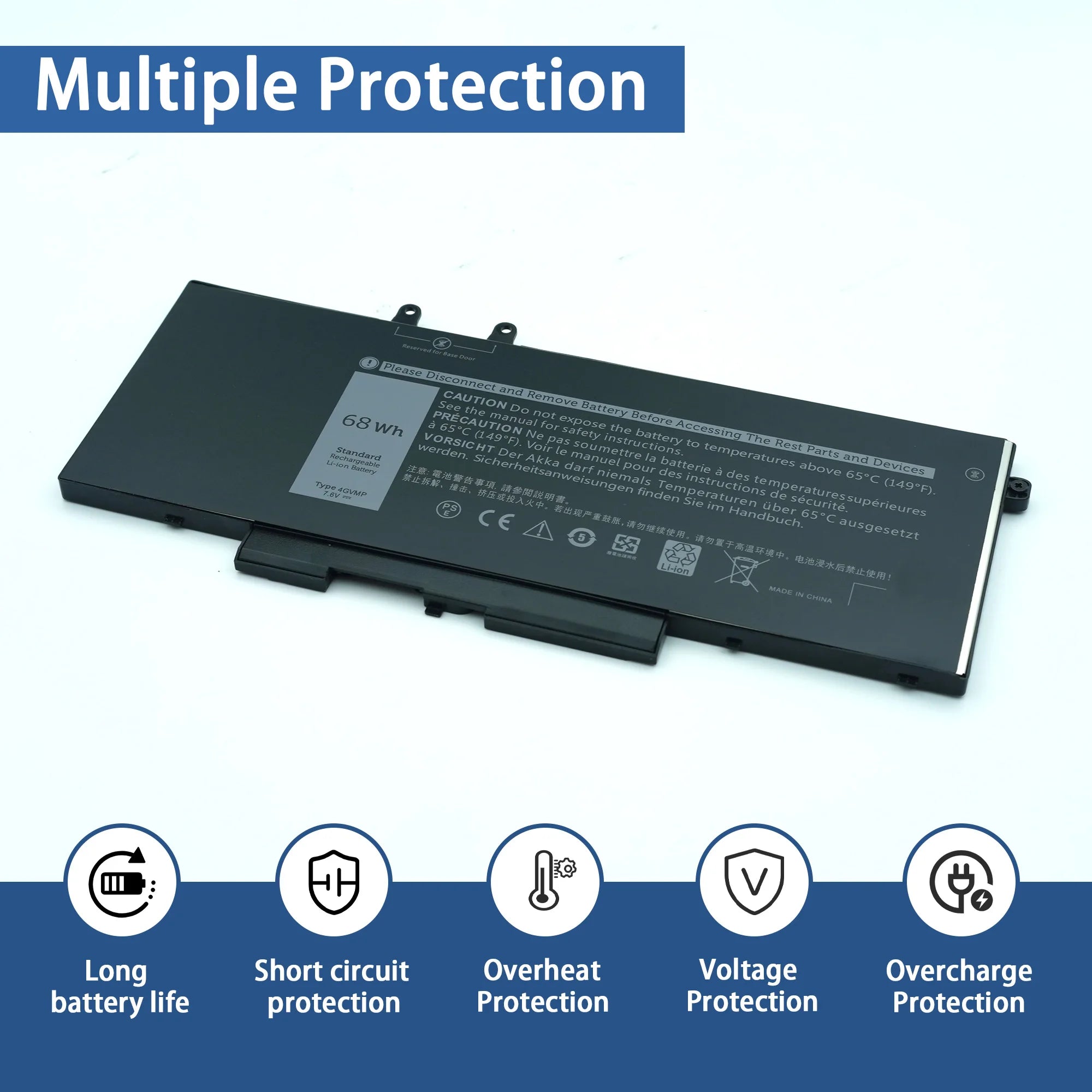 4GVMP 68Wh Laptop Battery for Dell Latitude 5400 5401 5410 5411, 5500 55015510 5511 Precision 3540 3550