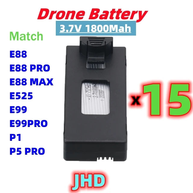 JHD Bateria Drone E88 Pro Mini Drone Battery 3.7V 1800Mah Drone Battery E88 E88PRO Battery Wholesale
