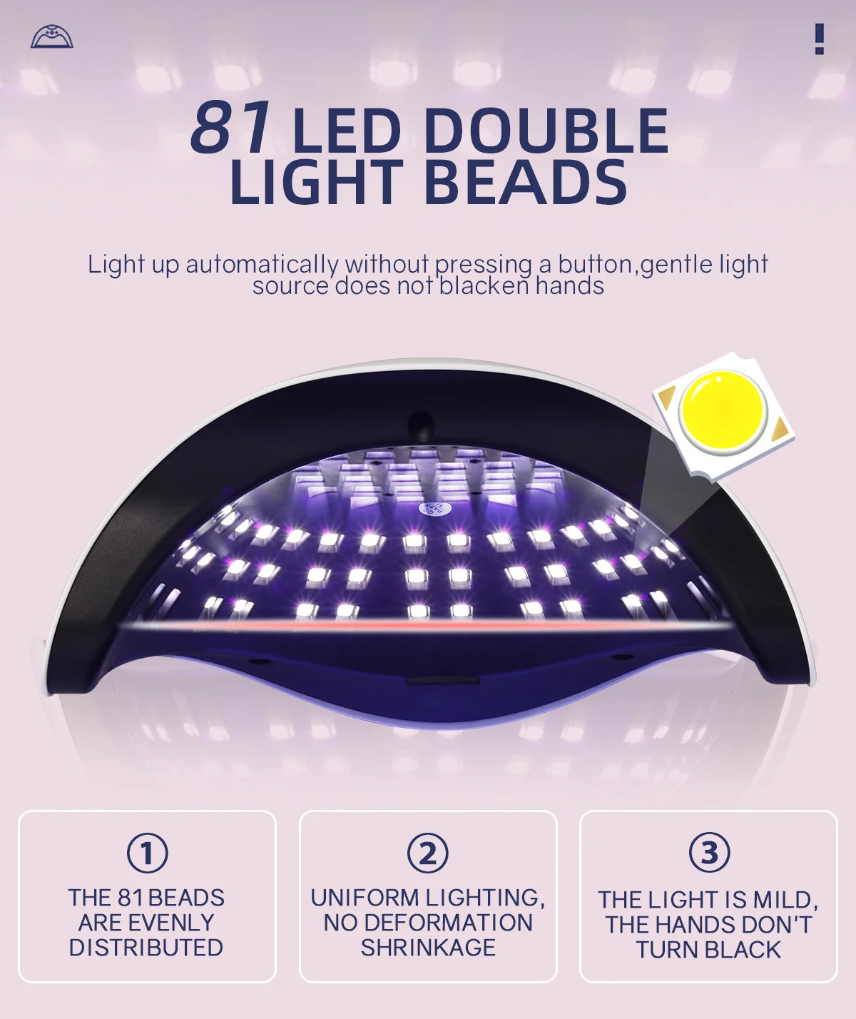 380W UV Nail Lamp 81 LEDs Nail Dryer Machine with LCD Screen Quick-drying Manicure Lamp for Curing All Nails Gel Nail Art Tools