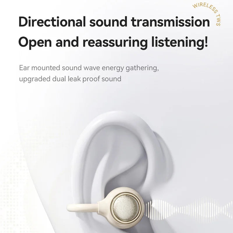 Lenovo Wireless Open Clip Earphones Bluetooth Ear Hook Sports Headphones Directional Sound LED Display Earbuds Sleep Friendly