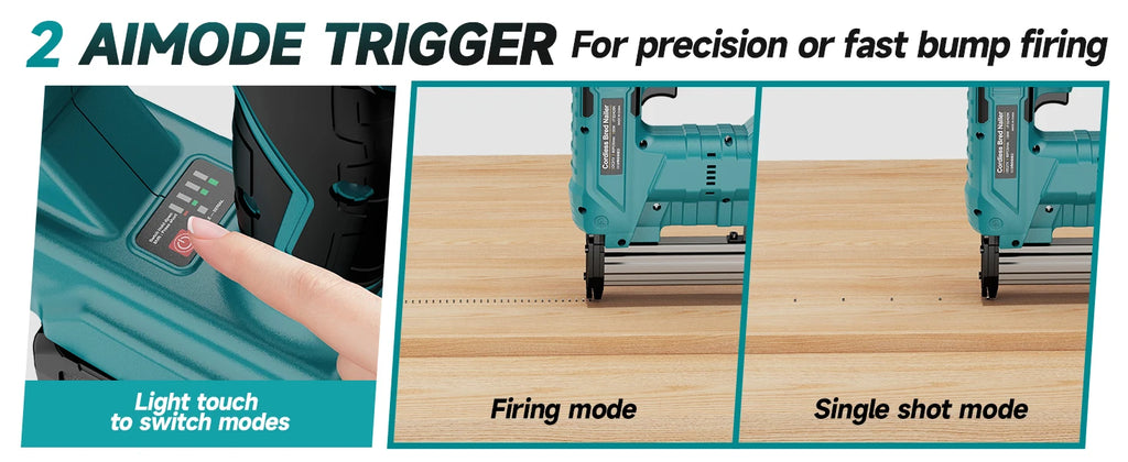 18V Electric Nailer Stapler Gun for 18V Makita Battery Woodworking Cordless Electric Impact Nail Gun DIY Tools (no battery)