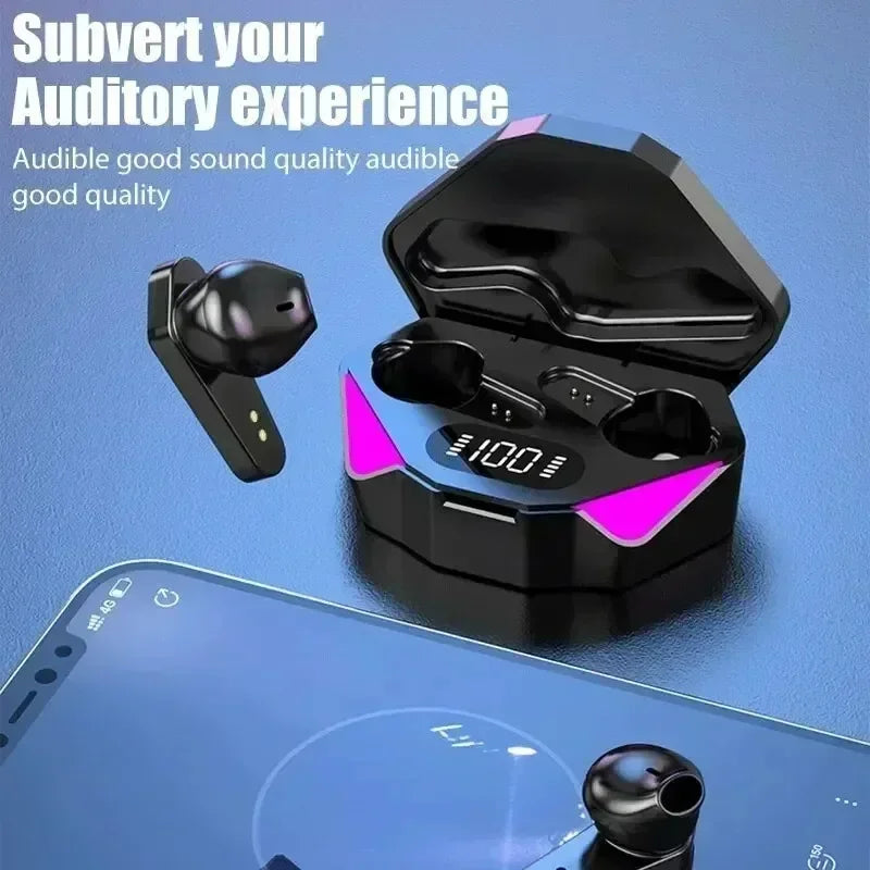 TWS Gaming Earbuds Wireless Bluetooth Earphones With Mic Bass Audio Sound Positioning 9D Stereo Music for phones