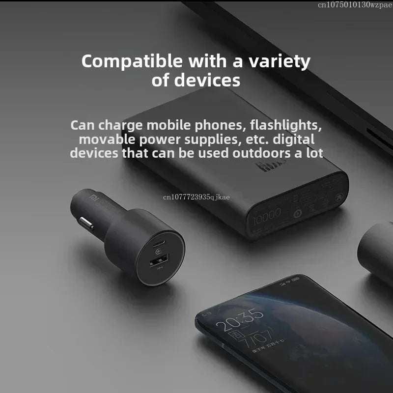 Xiaomi (MI) Car Charger Fast Charging Version 1A1C 100W Smart Car Charger Car Mobile Phone Charger Mobile Phone Car Charger