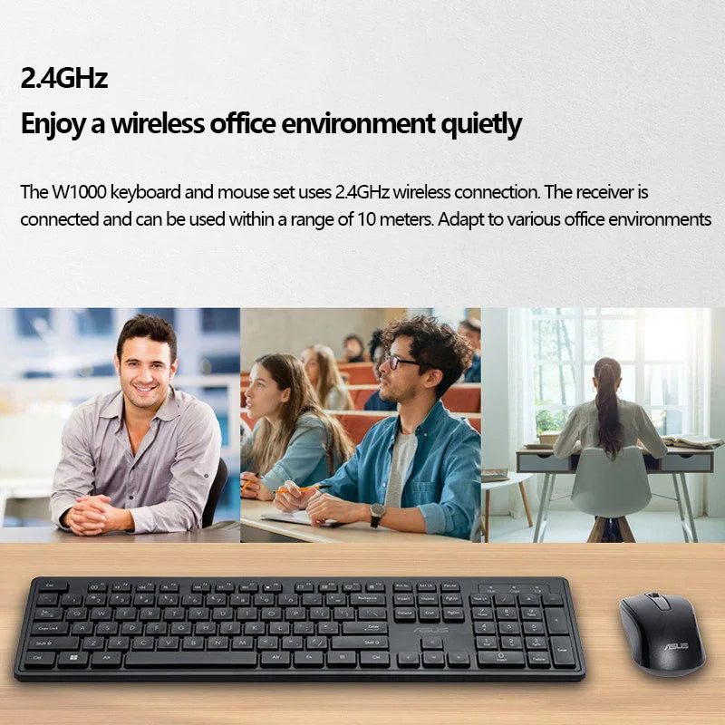ASUS W1000 Wireless Keyboard Set Lightweight Unisex Office Home Ergonomic Keyboard