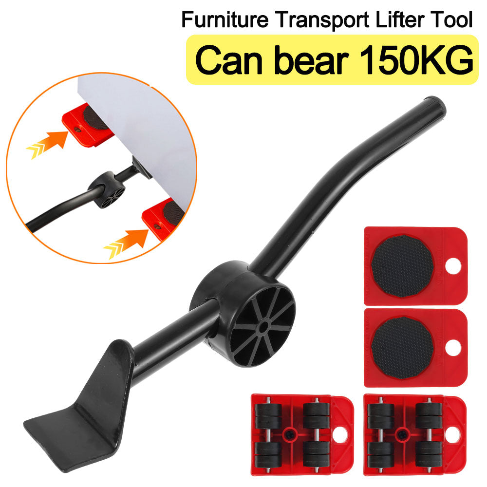 Furniture Mover Set Portable Furniture Mover Tool Labor-Saving Transport Lifter Heavy Stuffs Moving Wheel Roller Bar Hand Tools