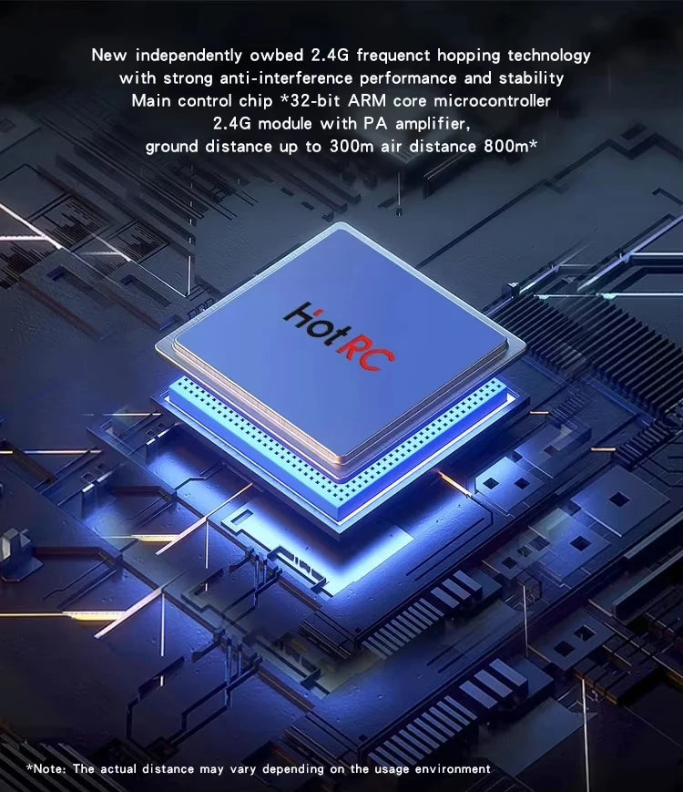 HotRC-Remote Control CT-10B 10-Channels, 2.4GHz Transmitter Controller for Climbing, Drifting Vehicle, RC Cars, Aircraft,