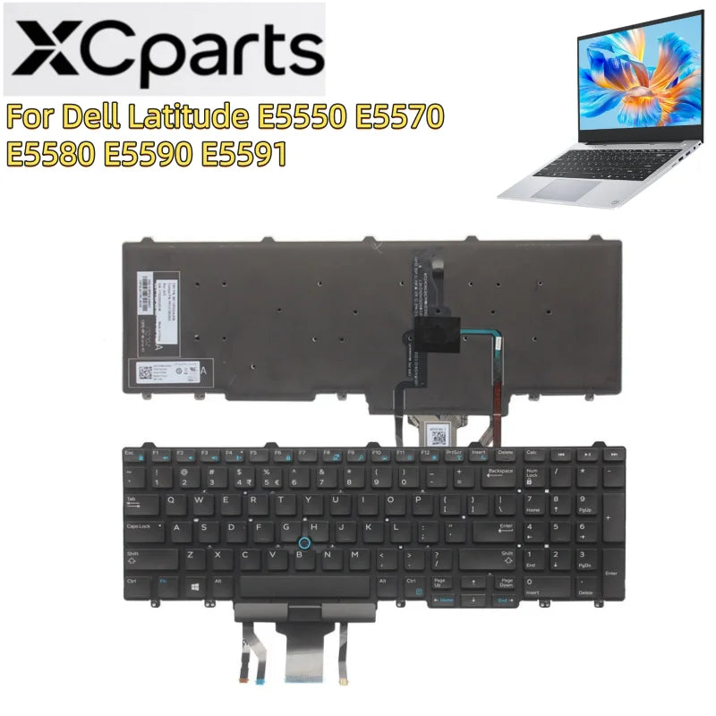 New Replacement Laptop Keyboard Backlit for DELL Latitude E5550 E5570 E5580 E5590 E5591 5580 5590 Series Laptop Pointer US