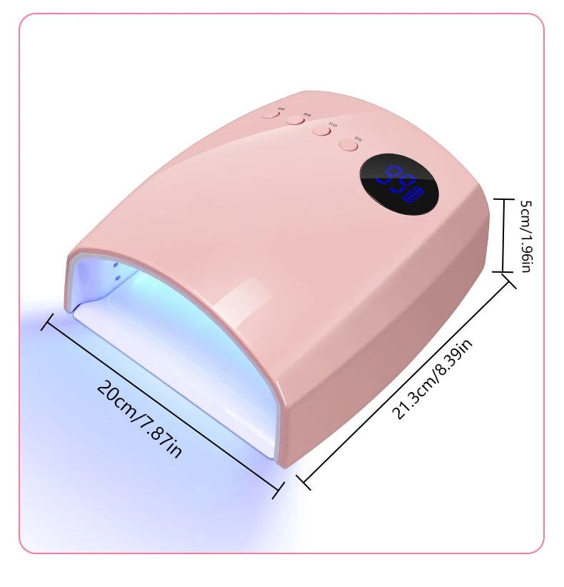 Rechargeable UV LED Nail Lamp 66W Lamp for Manicure with LCD Screen 4 Timer Settings Nail Art Manicure Tools for Home and Salon