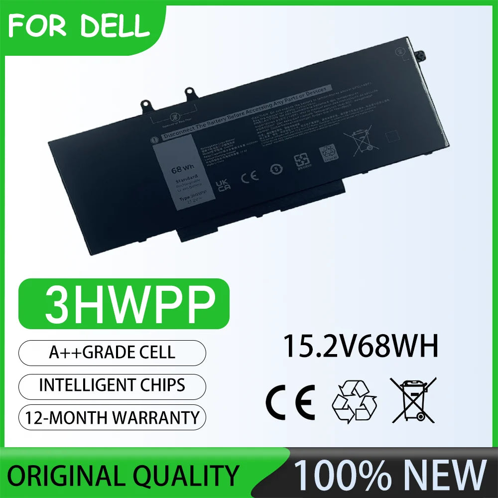 15.2V 68Wh 3HWPP  Battery coding 3HWPP Laptop Battery For Dell Precision 3541 3551 P80F Latitude 5410