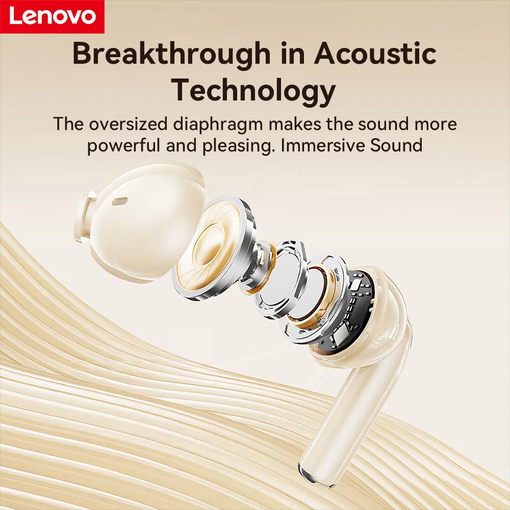 Lenovo True Wireless Earbuds EA230, 13mm Drivers with Big Bass, Bluetooth 5.4, 24H Long Playtime